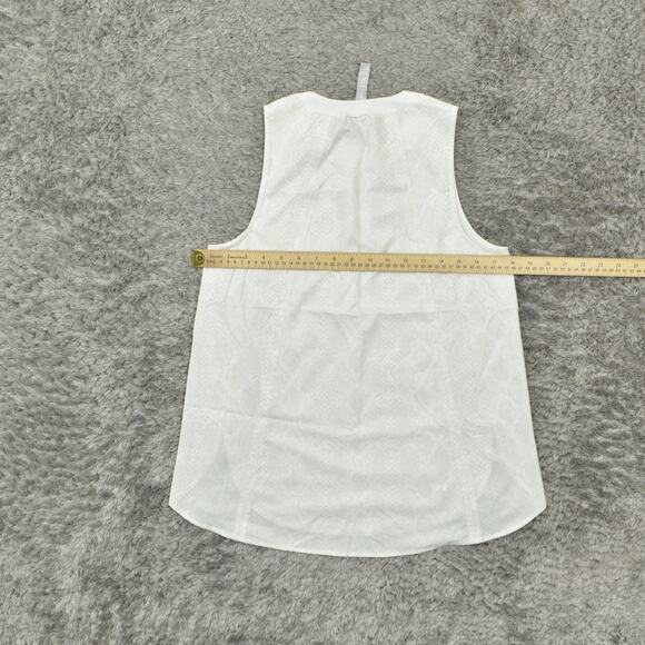 Athleta Women's Size XS Blouse Top Sleeveless Beige Animal Print Polyester Round - Picture 4 of 8